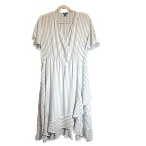 Torrid faux wrap vertical striped blue & white dress size 1